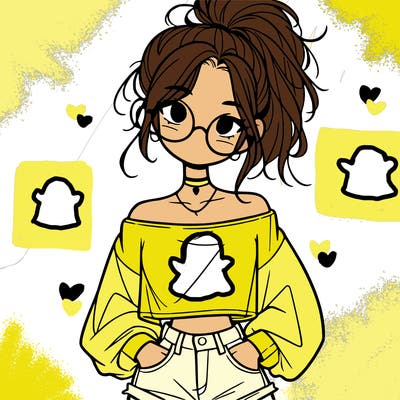 girl with a messy ponytail glasses a baggy crop top and jean shorts