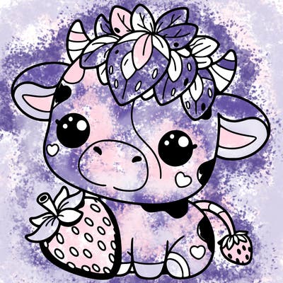 cute strawberry cow