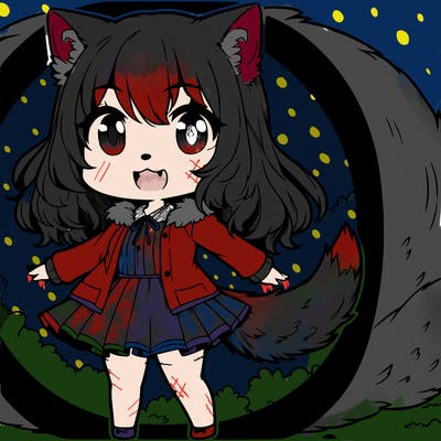 werewolf girl cute anime