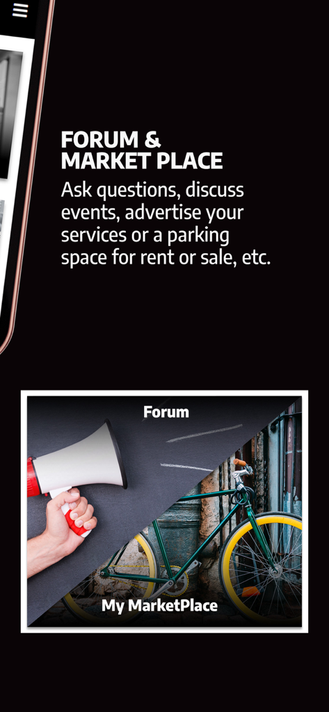 UpperBee - コミュニティの交流やクラシファイド広告のためのフォーラムとマーケットプレイス機能を備えたUpperBeeアプリのスクリーンショット