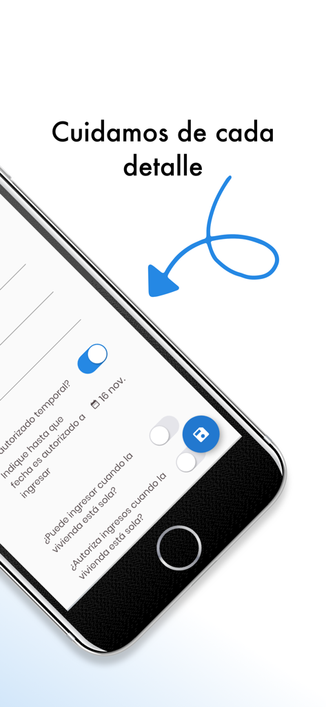 Hac - Hac mobile app screen for managing visitor entry permissions and security settings