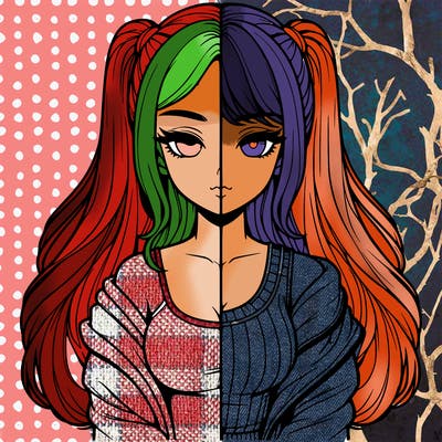 realistic girl split