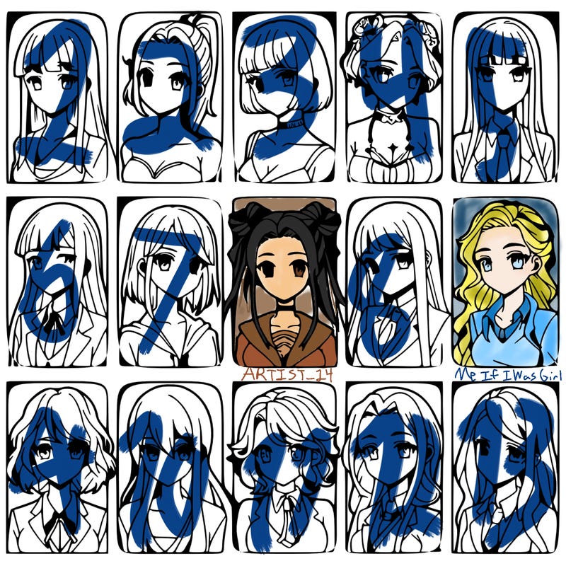 girls that look diffrent anime