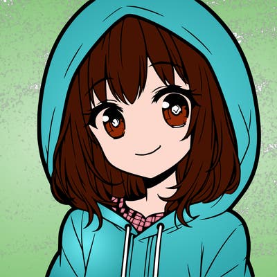 anime girl with hoodie