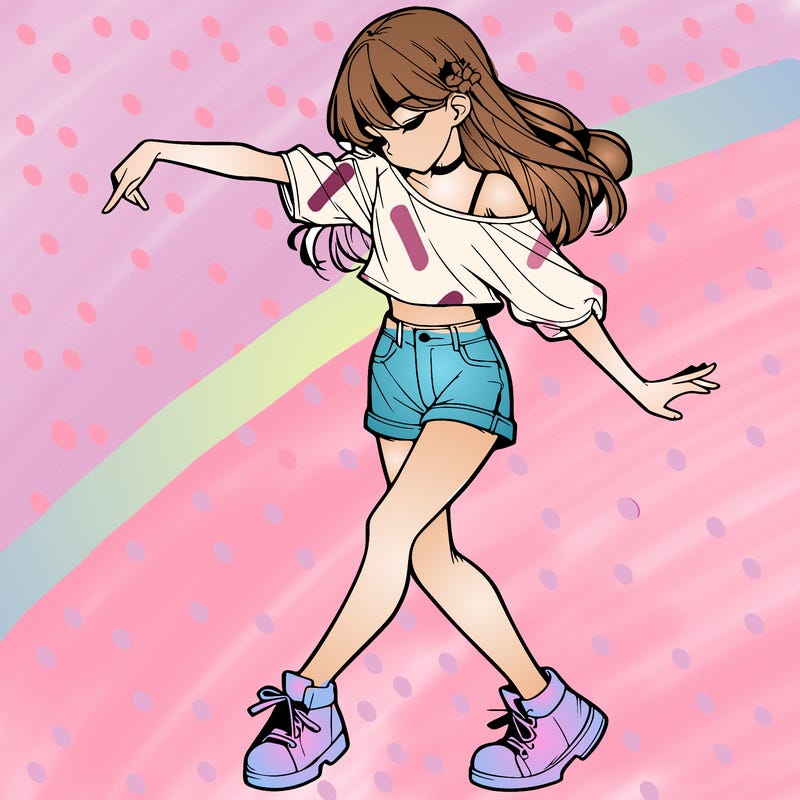 realistic girl danceing