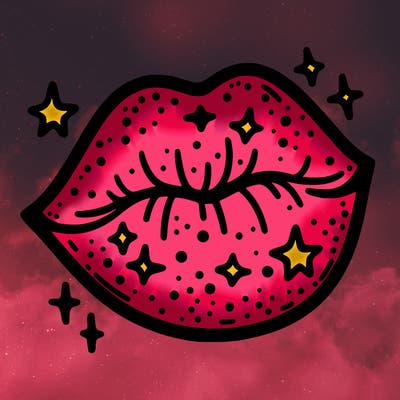 glittery lip