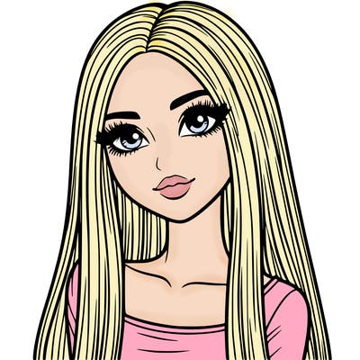 realistic girl with straight and long hair
