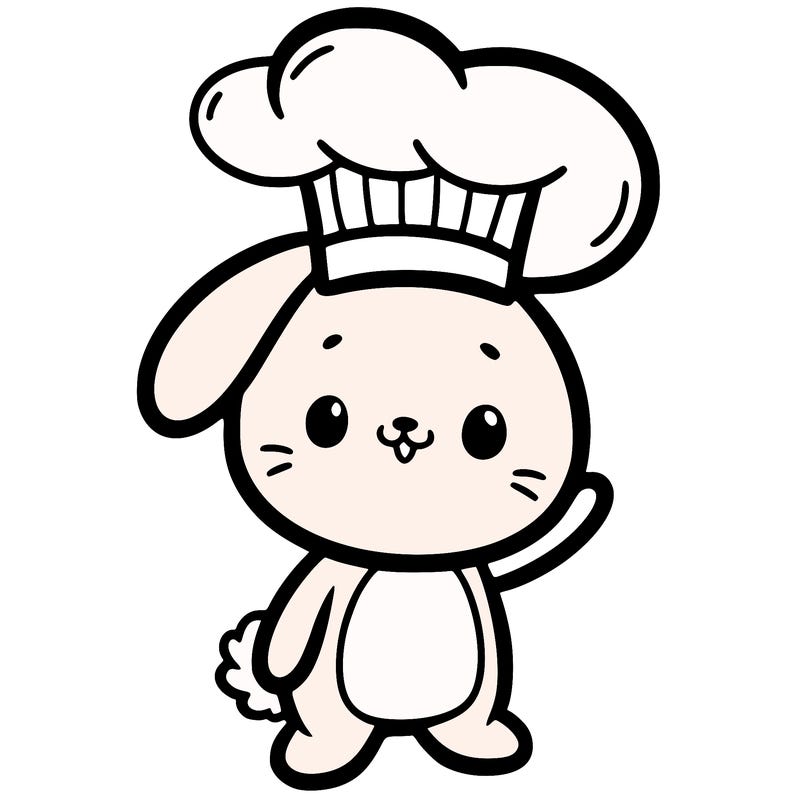 bunny with a chef’s hat