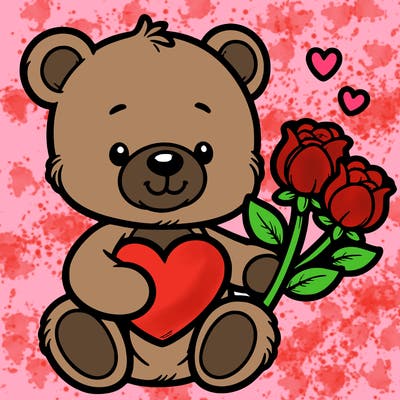 teddy bear a holding heart