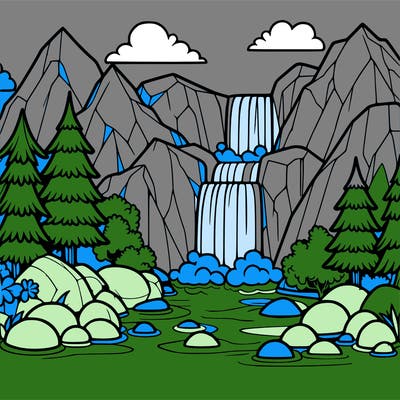 waterfall in mountain