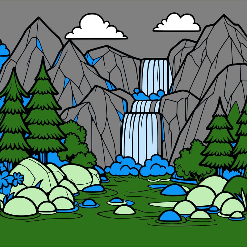 waterfall in mountain