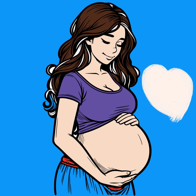 woman heavily pregnant realistic