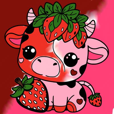 cute strawberry cow