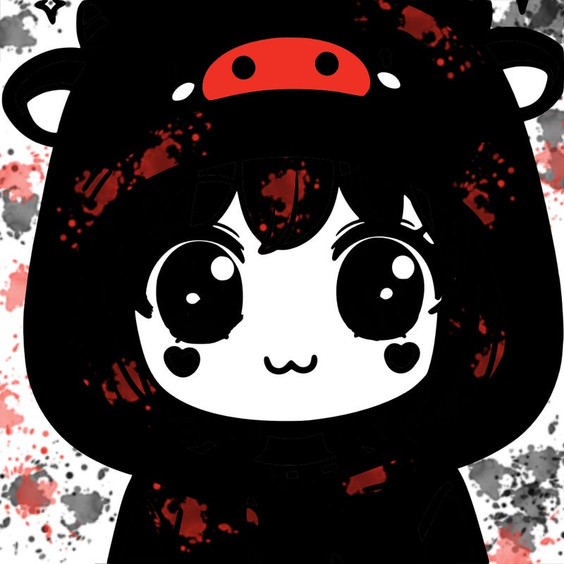 kawaii girl with cow hoodie