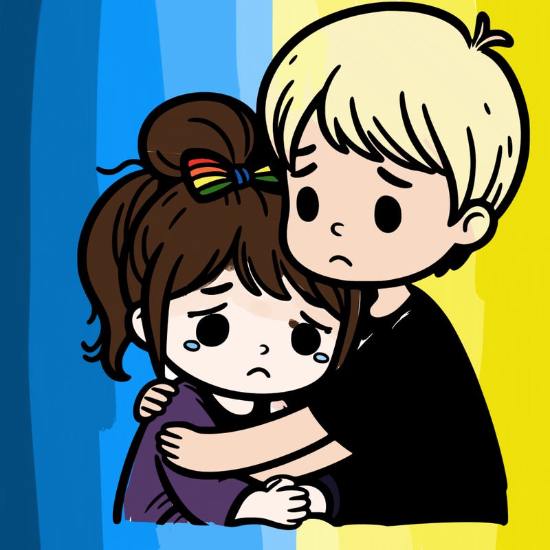 sad girl being hugged by a boy