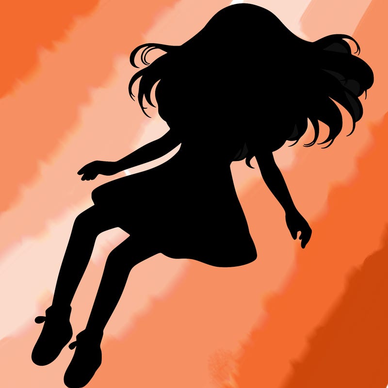 realistic girl floating