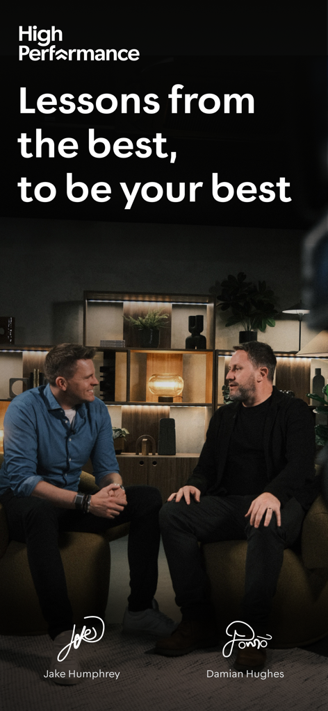 High Performance App - Jake Humphrey and Damian Hughes hosting a high performance podcast session