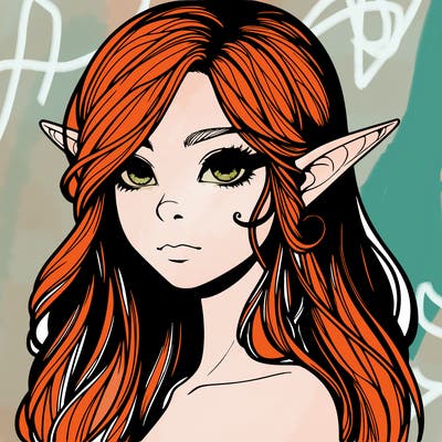 elf girl realistic dark fantasy
