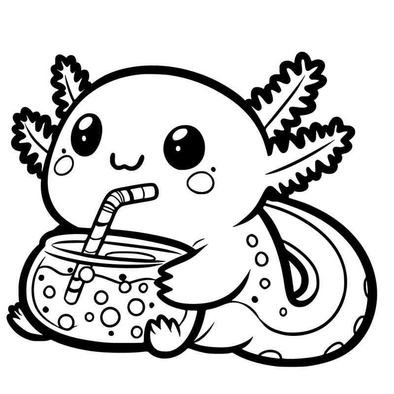 axolotl with boba