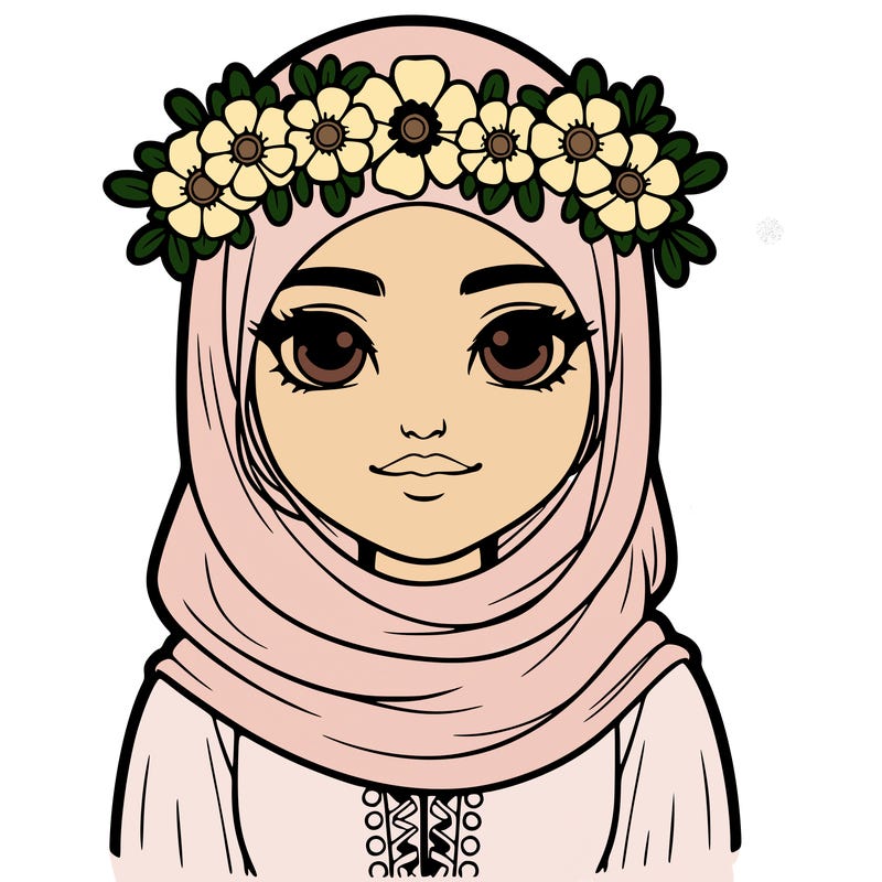 realistic girl with flower crown