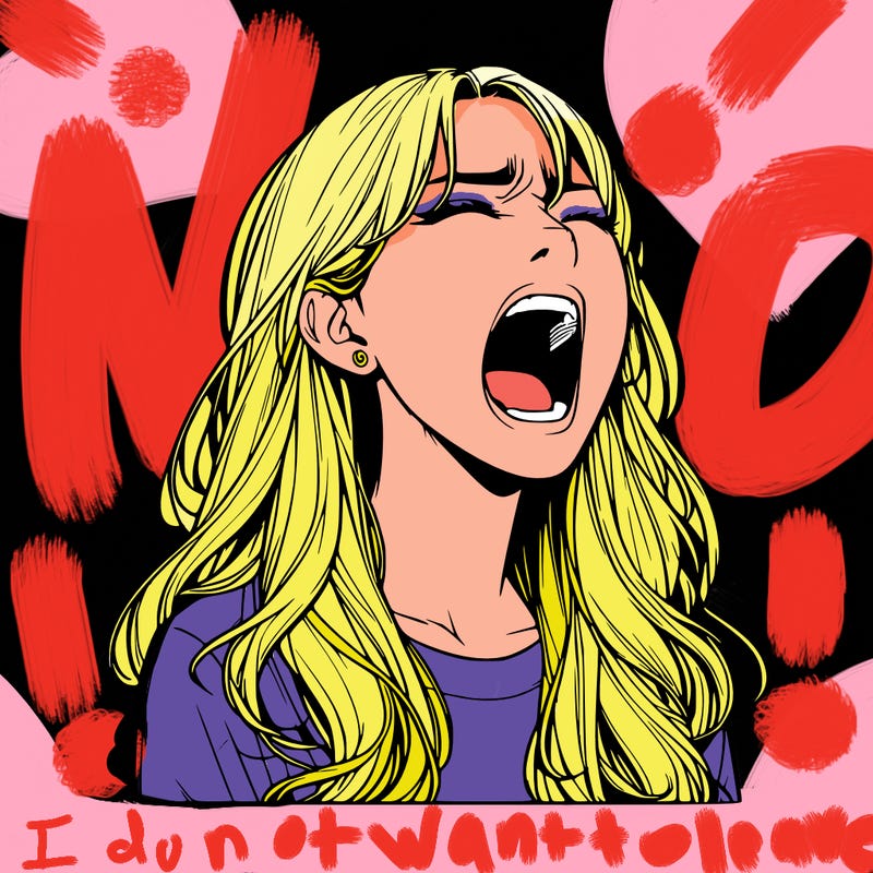 screaming realistic, girl