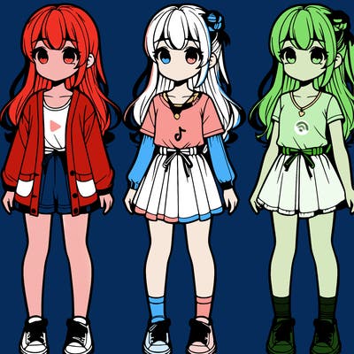 realistic cute girl full body