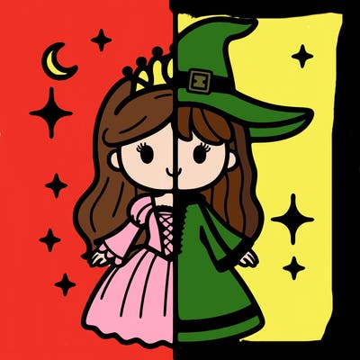 split princess and witch