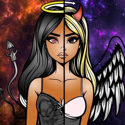 devil vs angel realistic girl