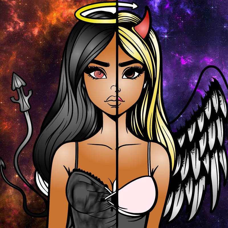 devil vs angel realistic girl