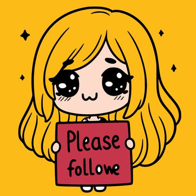 a girl holding  a sign  saying please  follow  me