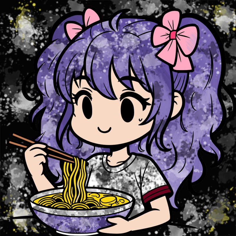 a girl eating ramen