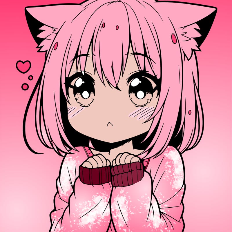 shy anime catgirl