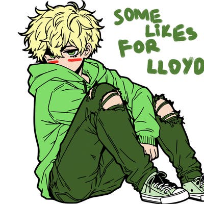 a male hoddie ripped jeans messy hair anime