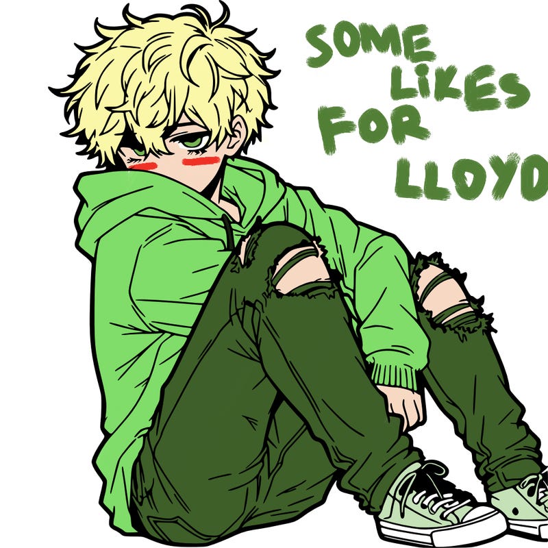 a male hoddie ripped jeans messy hair anime