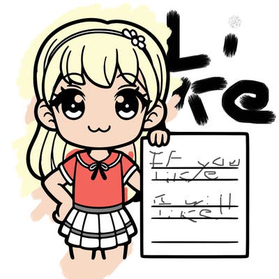 a girl with a blank sine