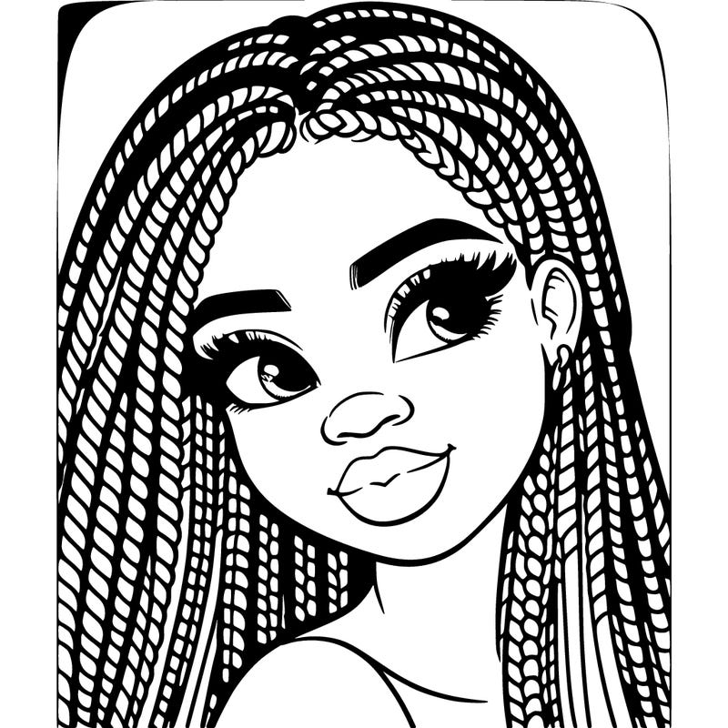 beautiful black girl with braids