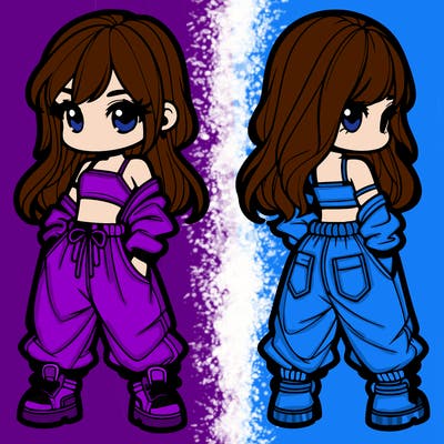 girl in crop top and baggy pants