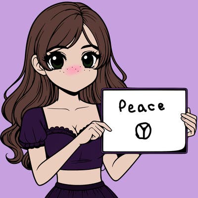 realistic pretty girl holding blank sign