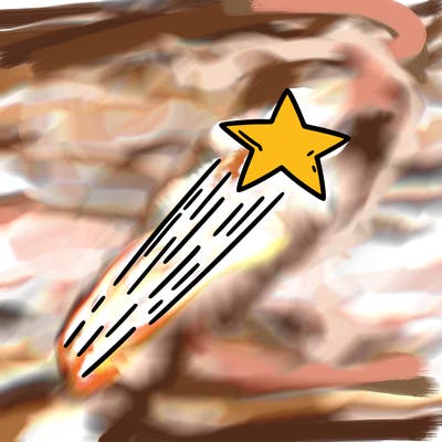 a shooting star in the sky