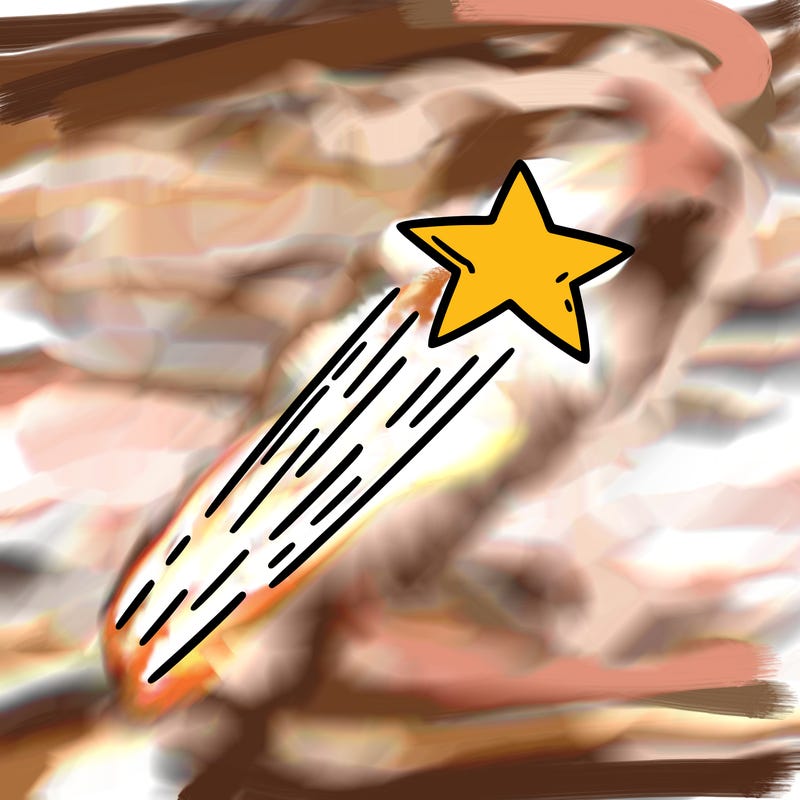 a shooting star in the sky