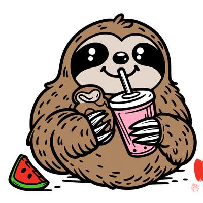 sloth with food