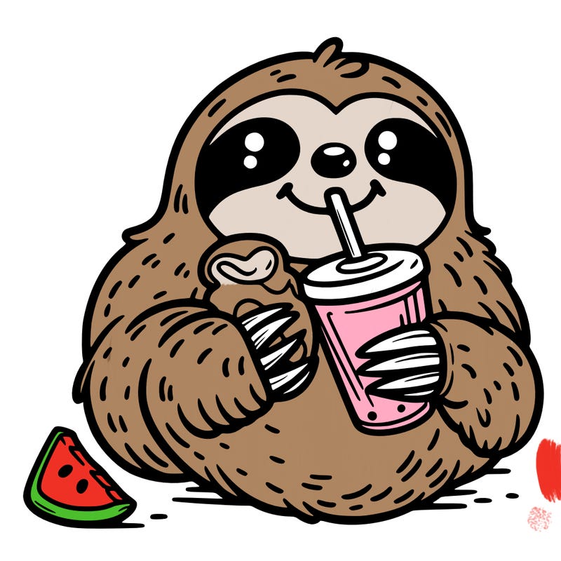 sloth with food