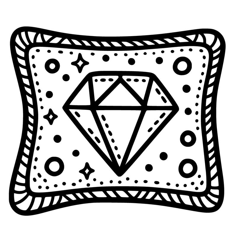 pellow with dots that form a diamond