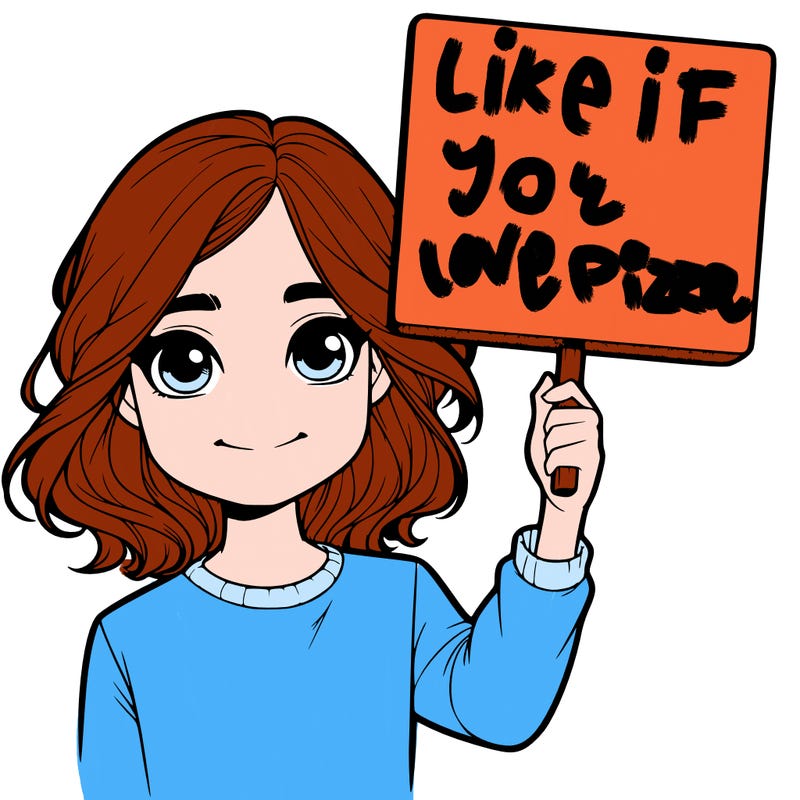 realistic girl holding up a sign