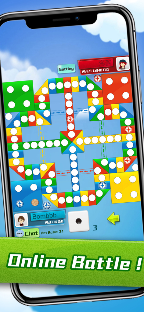 Battle Ludo Online - Battle Ludo Online multiplayer game screen featuring a colorful board and airplane pieces