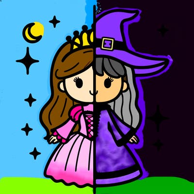 split princess and witch
