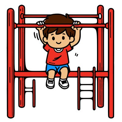 person on monkey bars