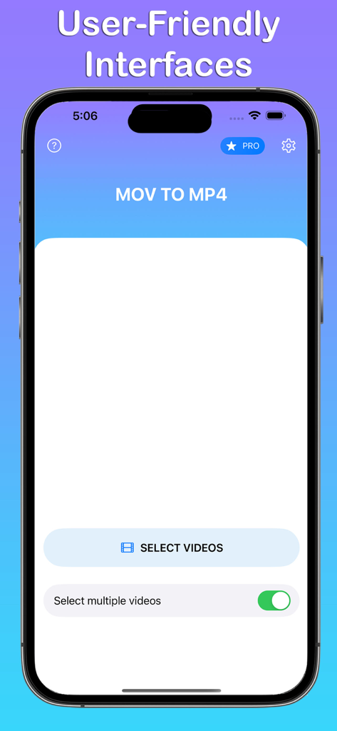 iPhone上のMOV MP4 変換アプリのユーザーフレンドリーなインターフェース