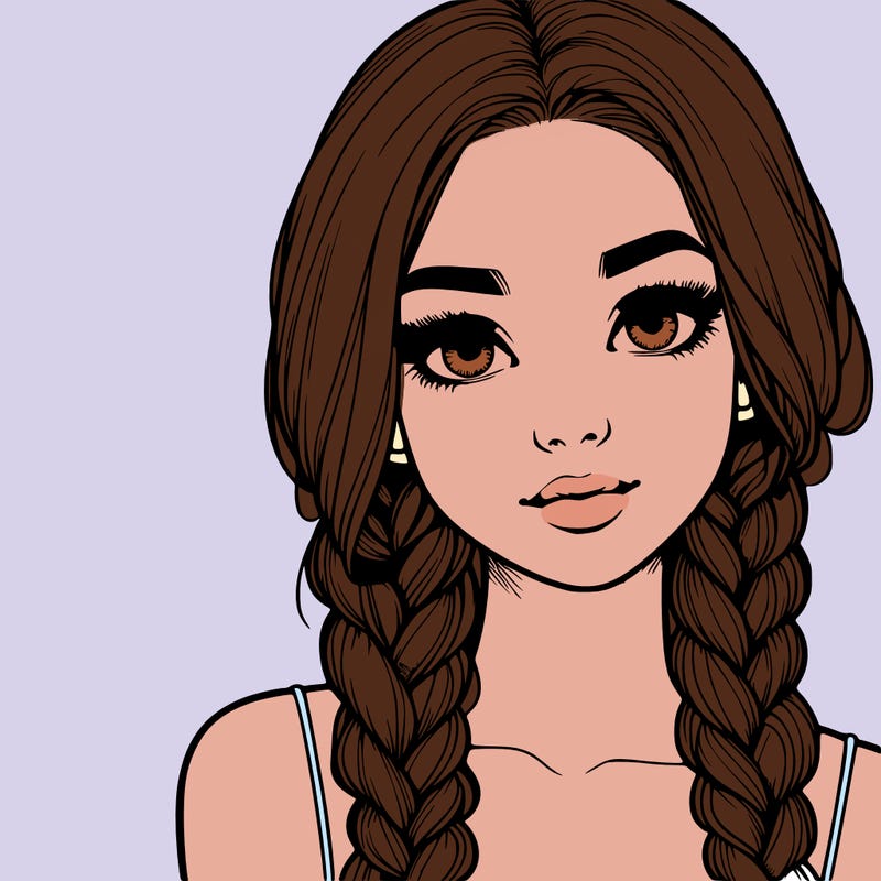 realistic girl with braids