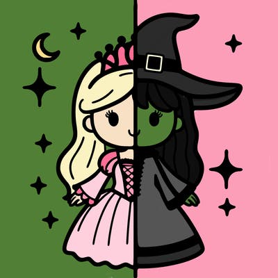 split princess and witch